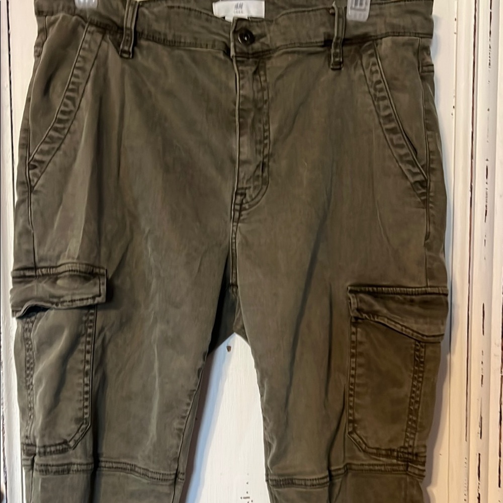 H&M Cargo pants Green Slim Fit - Picture 5 of 7